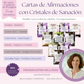 Pack de Cartas de Afirmaciones con Cristales de Sanación ✧ 48 Cartas de Alta Vibración | Totalmente Editables | Véndelas con tu Marca (90 % de Descuento)