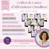 Coffret de Cartes d’Affirmations Cristallines ✧ 48 Cartes Haute Vibration | 100 % Modifiables | Vendez-les Sous Votre Nom (90 % de Réduction)
