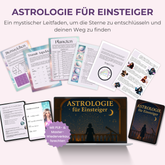 Astrologie für Einsteiger: innen: Dein Spiritueller Leitfaden | 65-seitiger editierbarer Guide + Reflexionsfragen + Lernkarten | Inklusive (PLR)